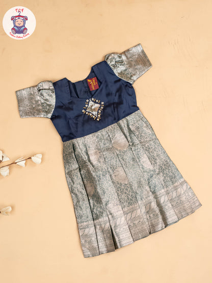 Navy Blue - Girls Readymade Long Frock