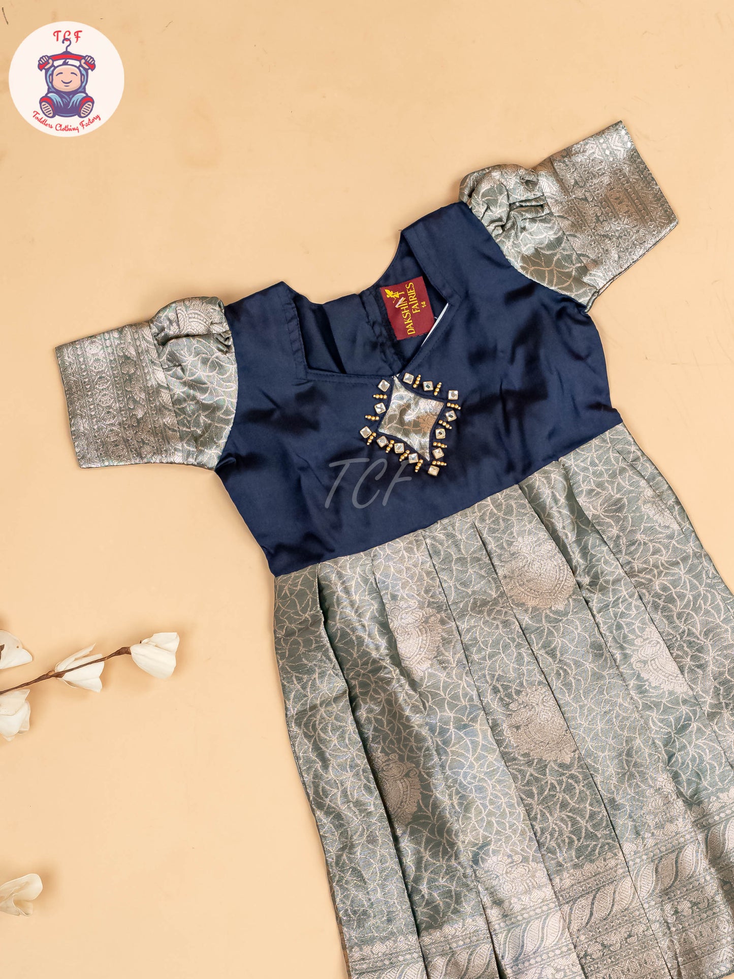 Navy Blue - Girls Readymade Long Frock