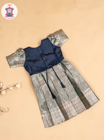 Navy Blue - Girls Readymade Long Frock