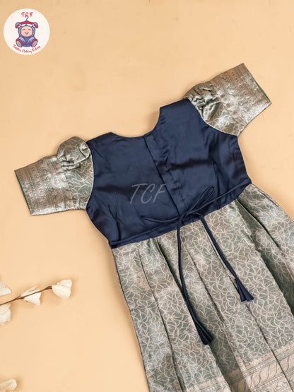 Navy Blue - Girls Readymade Long Frock