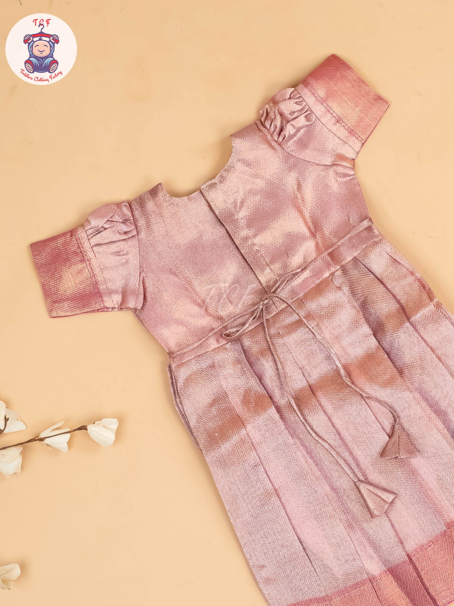 Peach Tissue - Girls Readymade Long Frock