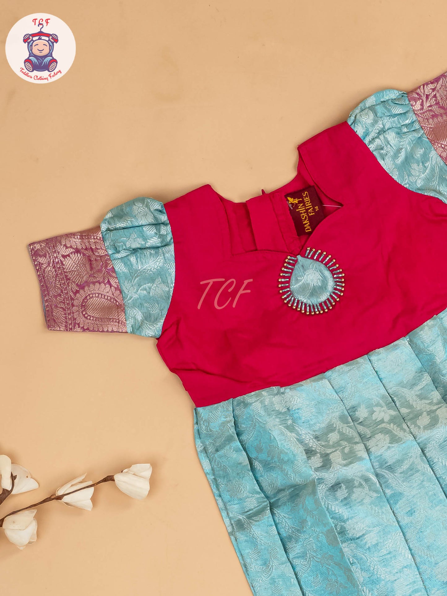 Pink & Blue - Girls Readymade Long Frock