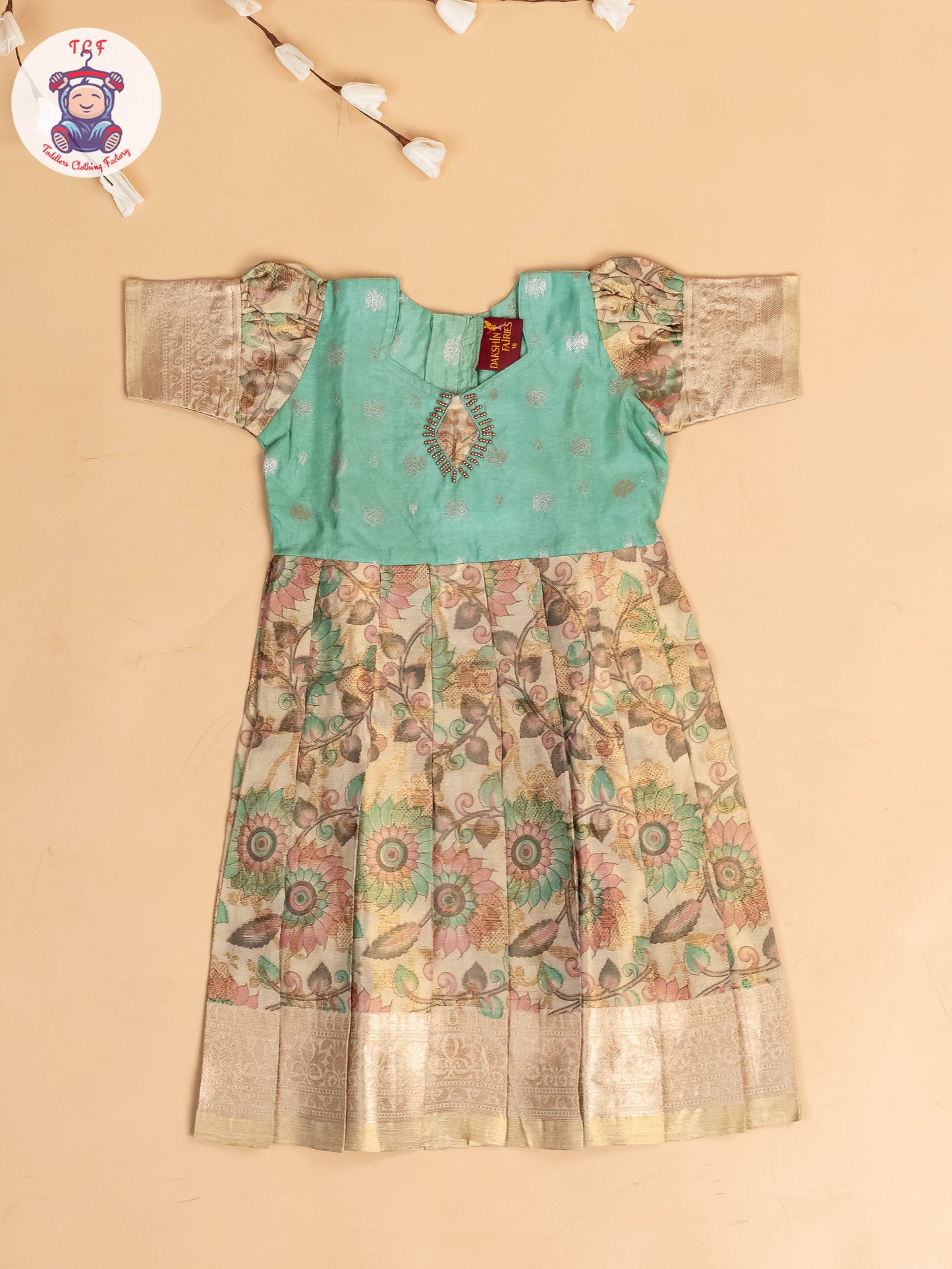 Light Green - Girls Readymade Long Frock