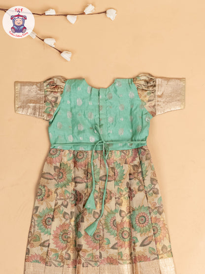 Light Green - Girls Readymade Long Frock
