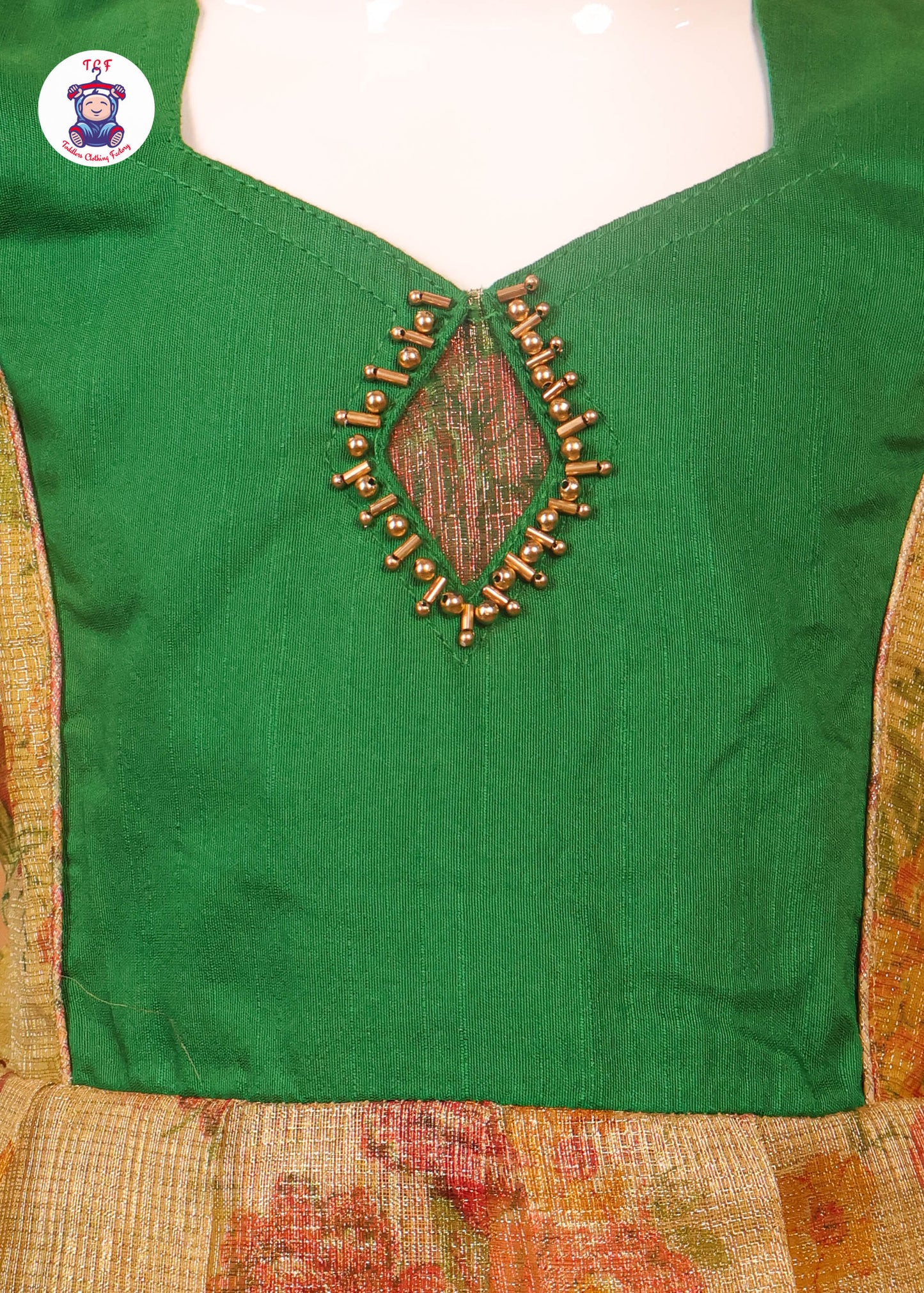 Green & Gold - Long Frock