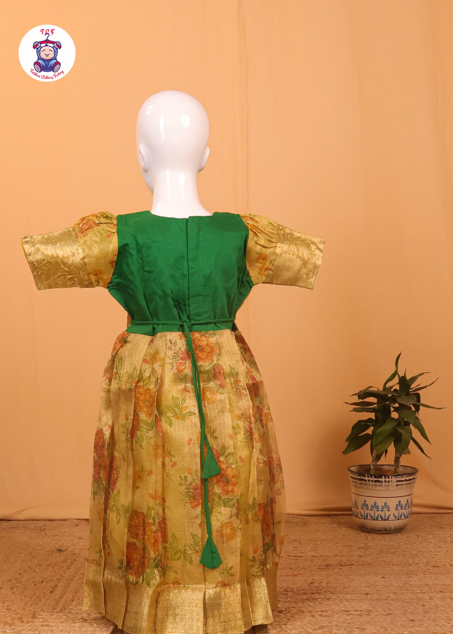 Green & Gold - Long Frock