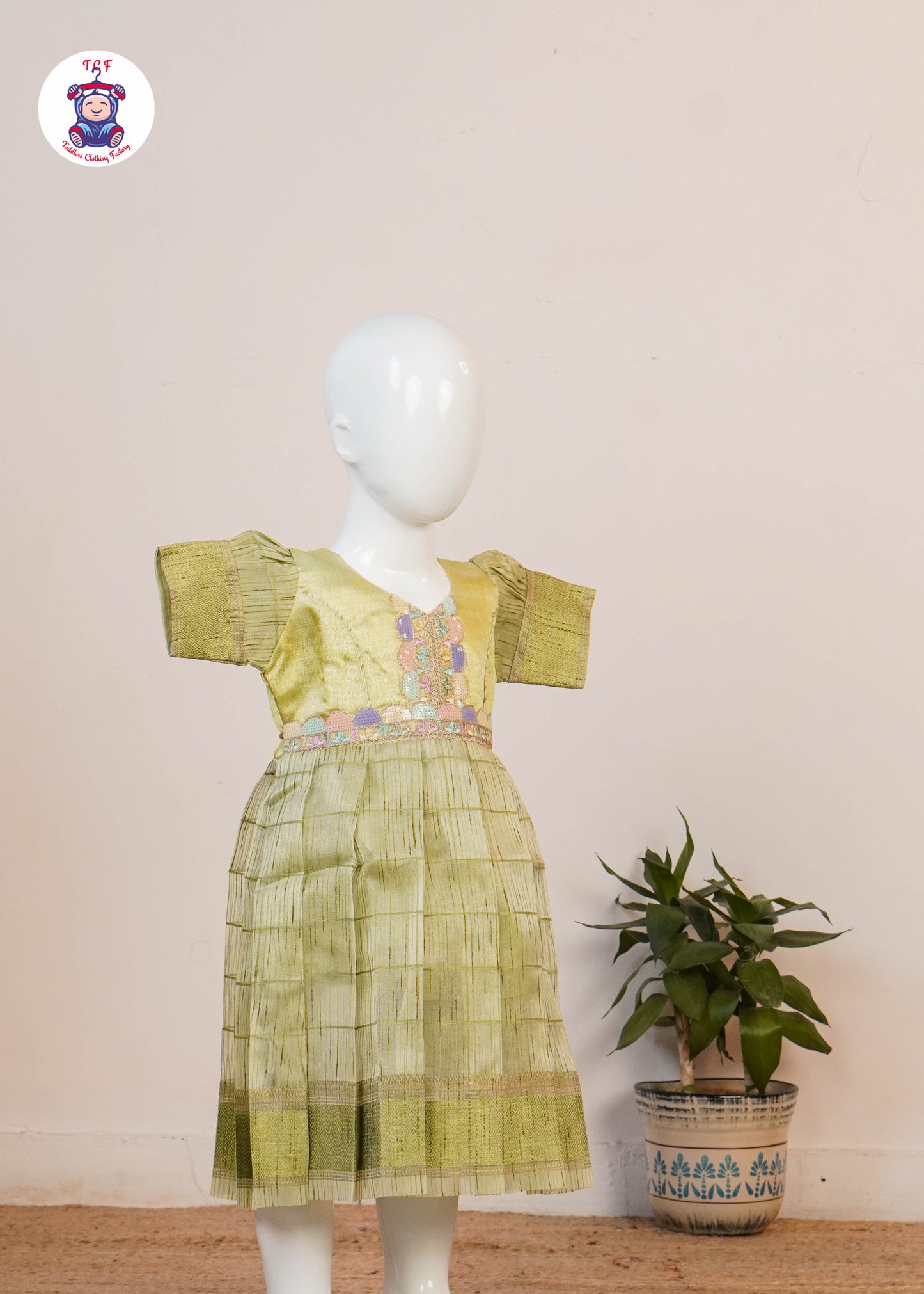 Olive Green - Long Frock