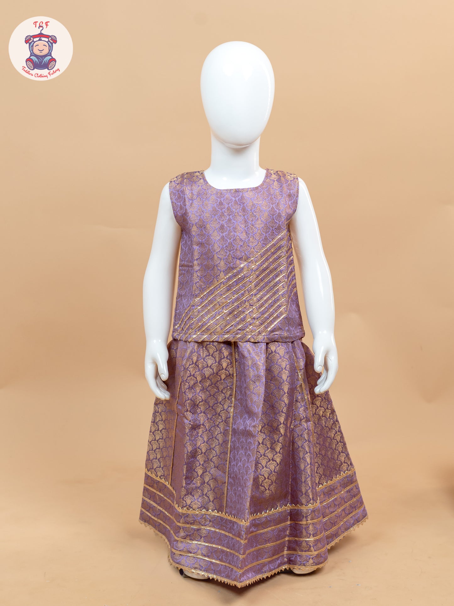 Lavender - Ethnic Printed Choli & Lehenga
