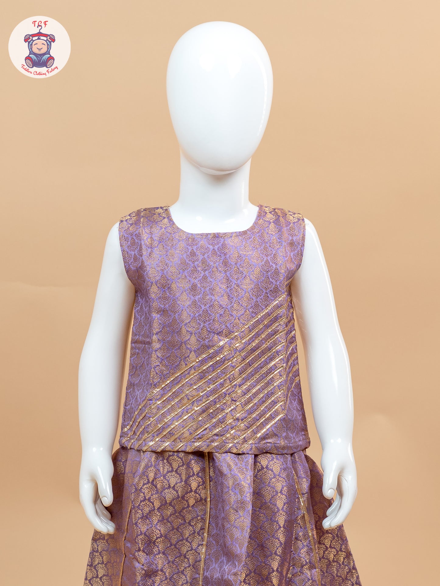 Lavender - Ethnic Printed Choli & Lehenga