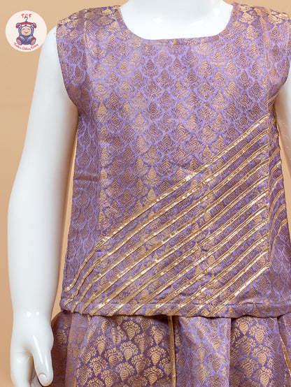 Lavender - Ethnic Printed Choli & Lehenga