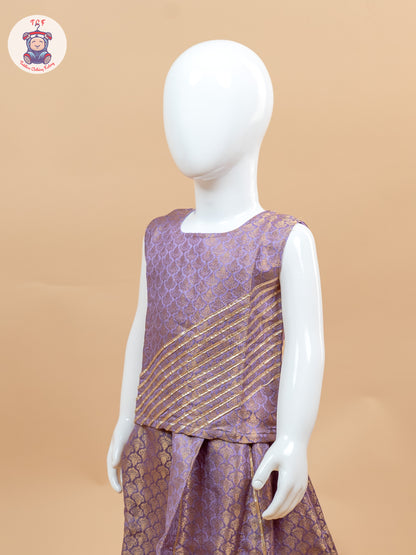 Lavender - Ethnic Printed Choli & Lehenga
