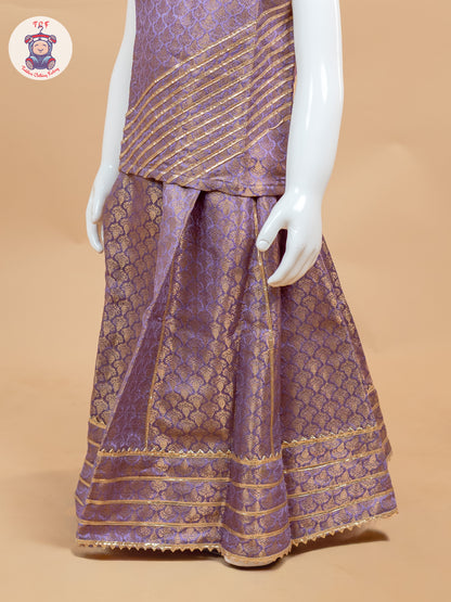 Lavender - Ethnic Printed Choli & Lehenga