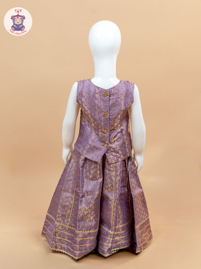 Lavender - Ethnic Printed Choli & Lehenga