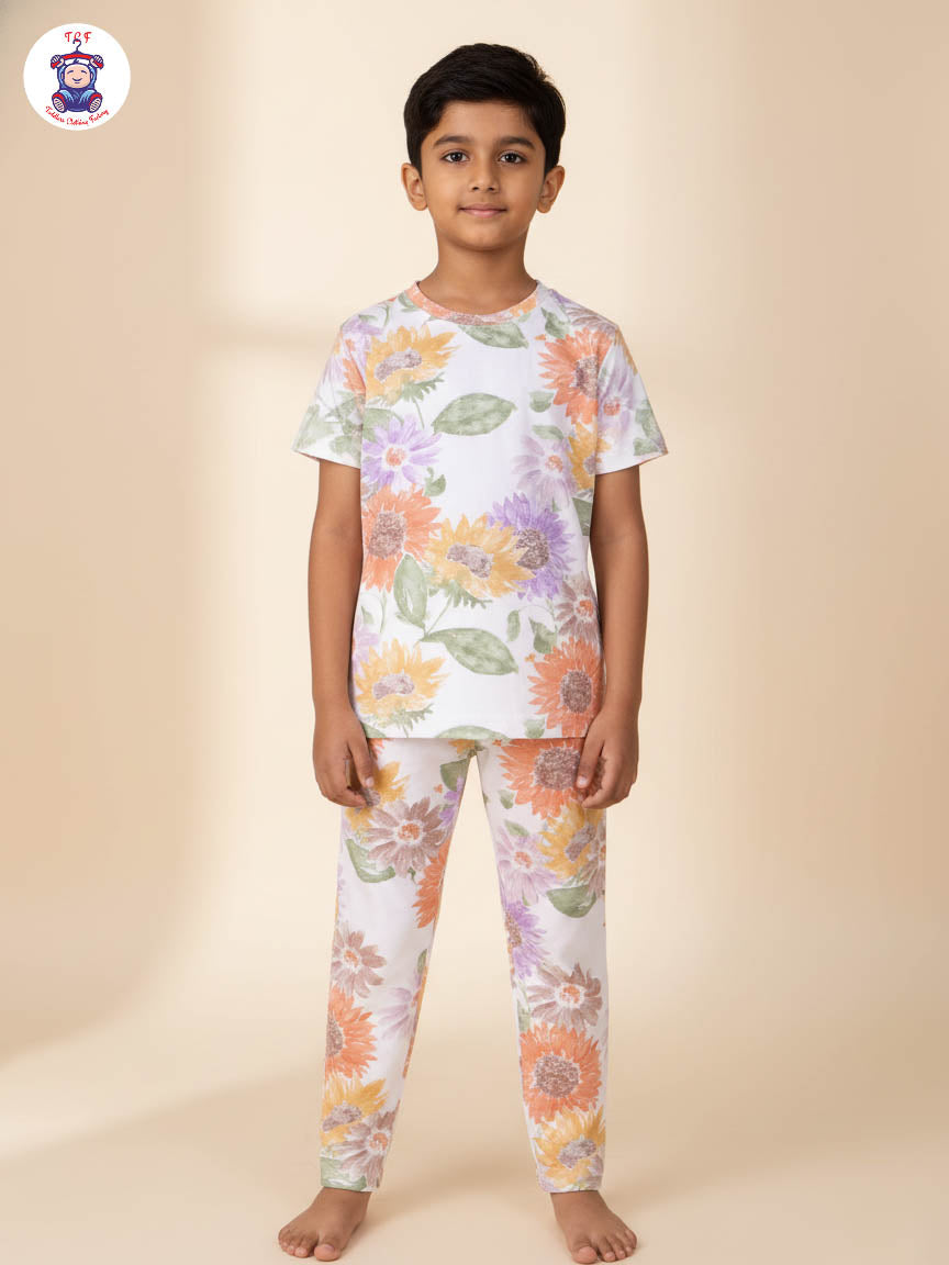White - Flower Unisex Co-ords Sets