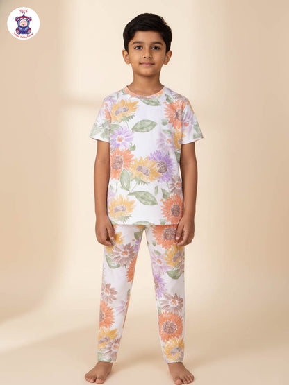 White - Flower Unisex Co-ords Sets