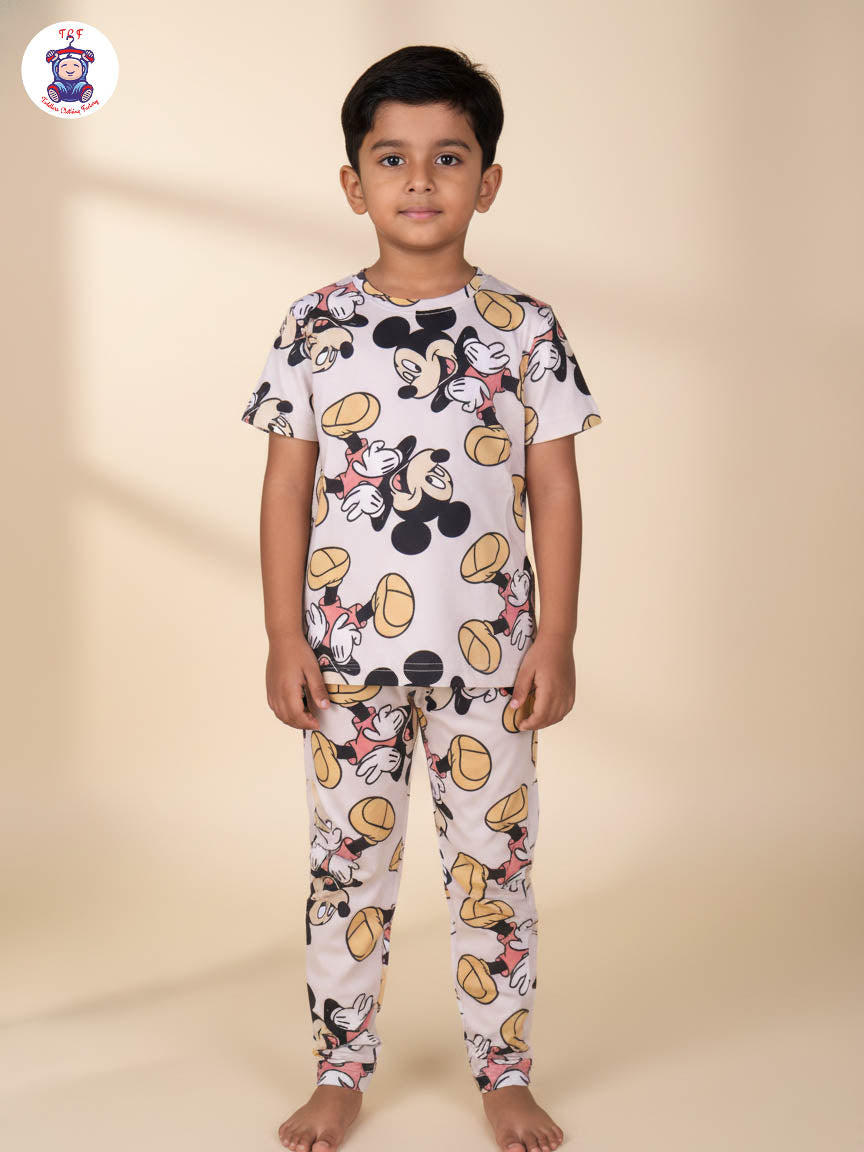 Cream - Micky Mouse Unisex Co-Ords Sets
