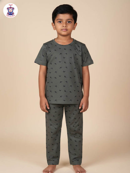 Dark Green - Bird Unisex Co-Ords Sets