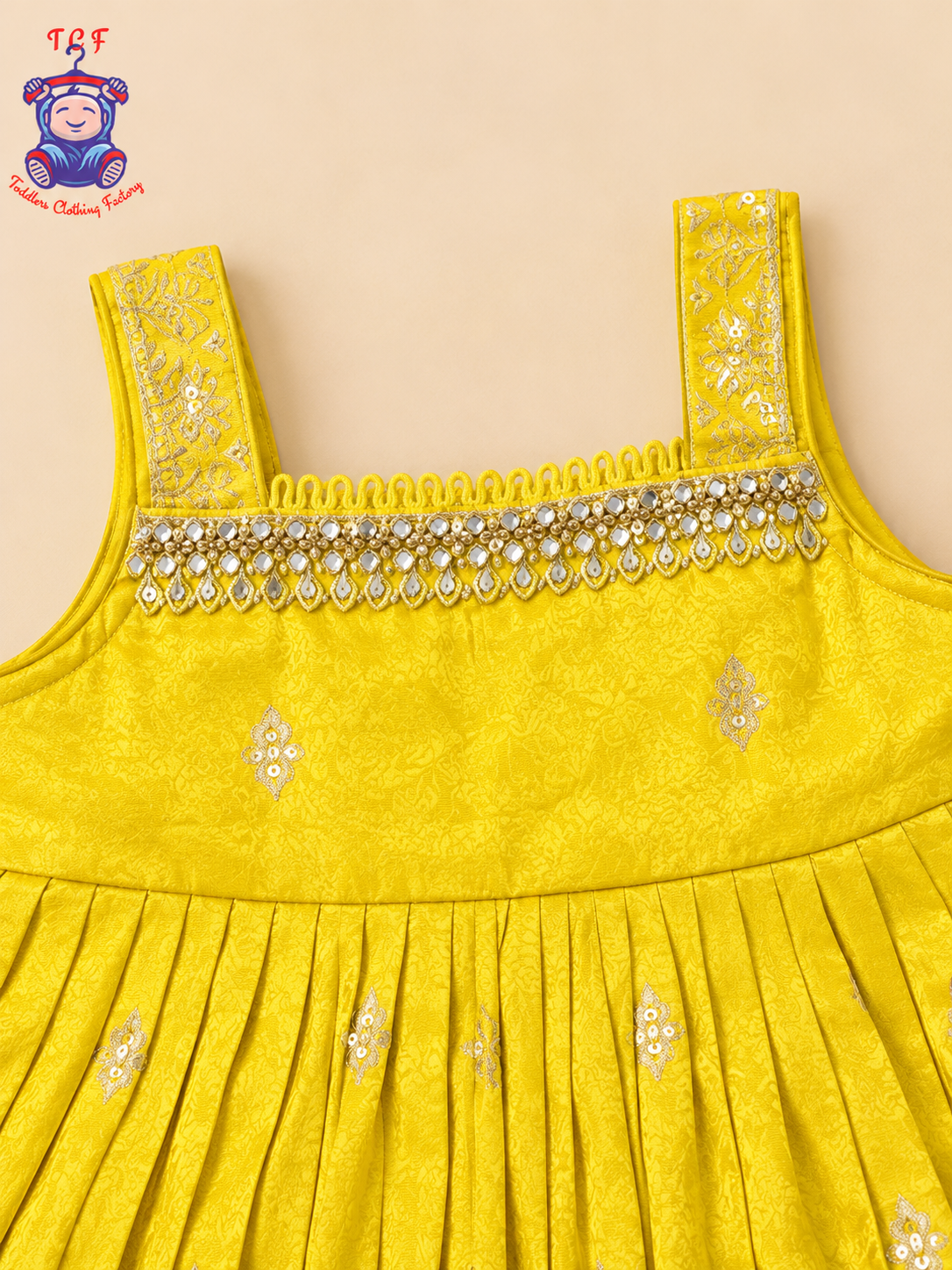 Mustard Yellow Blossom Embroidered Sharara Set for Girls