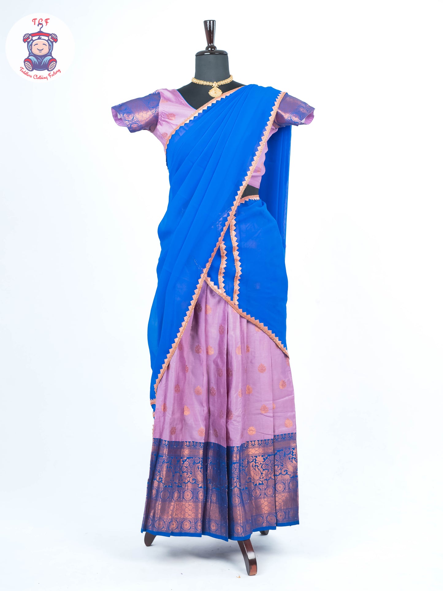 Lavender & Blue - Adult Readymade Half Saree