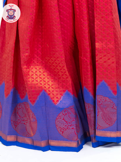 Pink & Royal Blue - Adult Readymade Half Saree