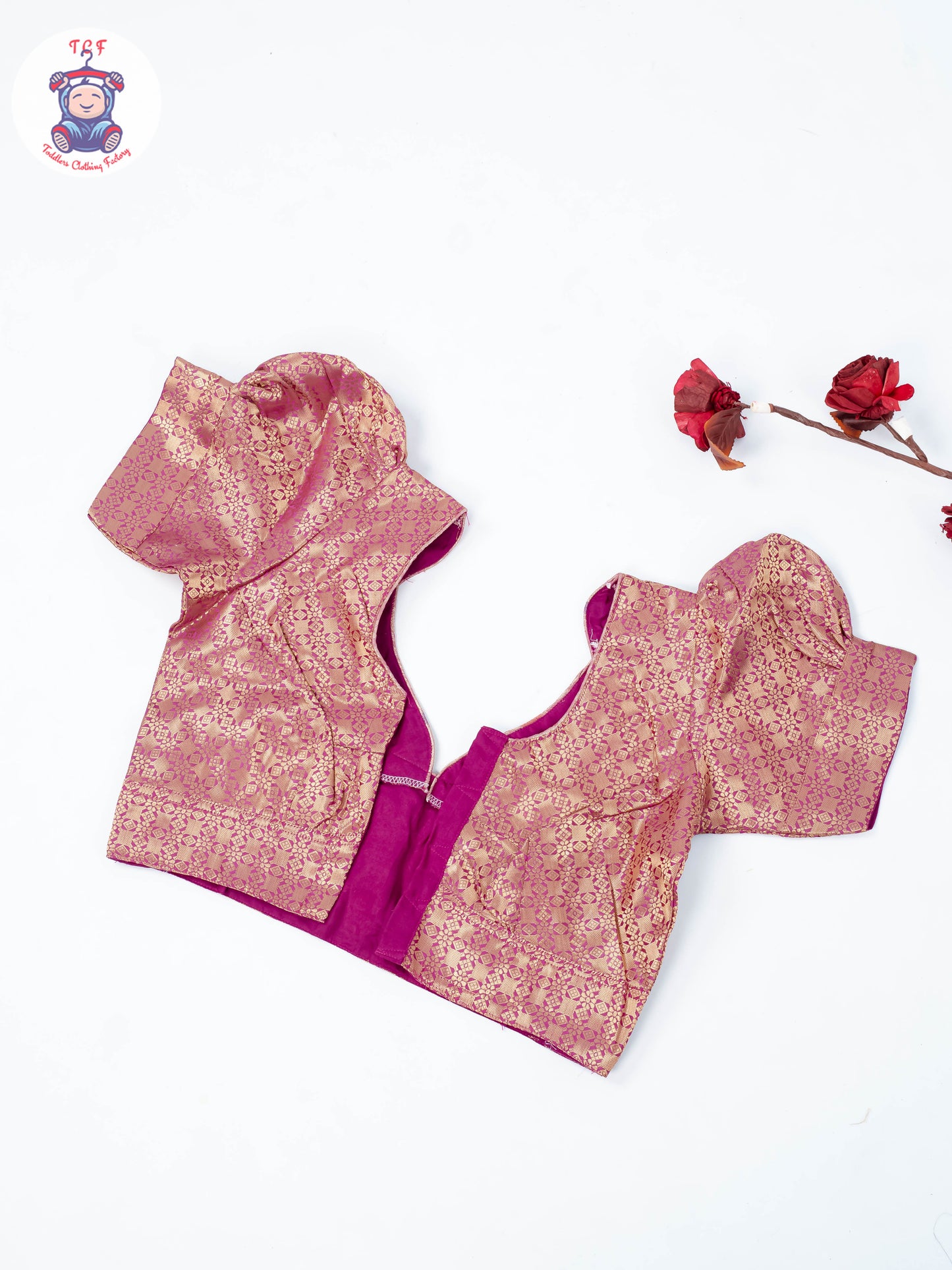 Majentha & Pink - Readymade Half Saree