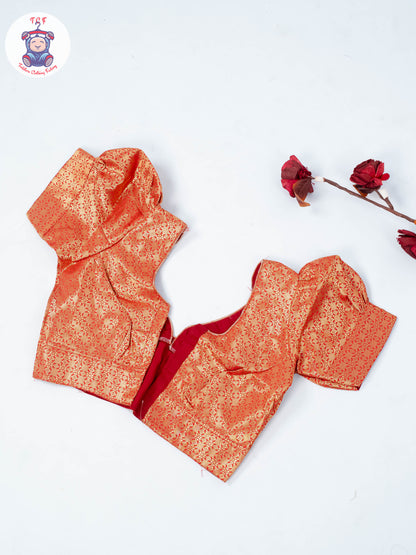 Red & Gold - Readymade Half Saree