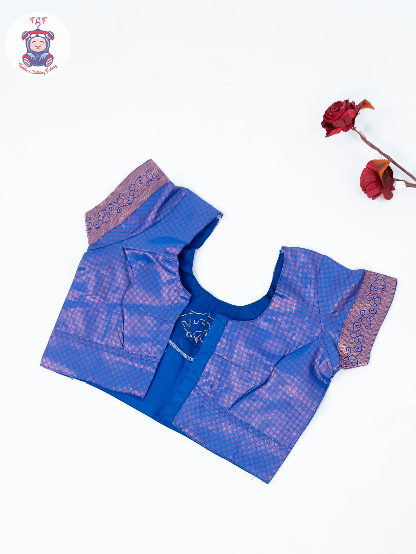 Blue & Pink - Readymade Half Saree