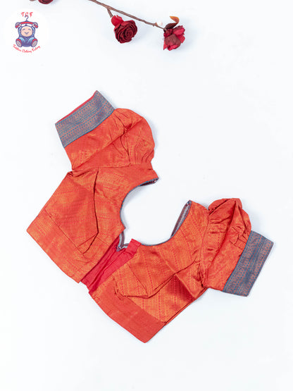 Peacock Green & Orange - Readymade Half Saree