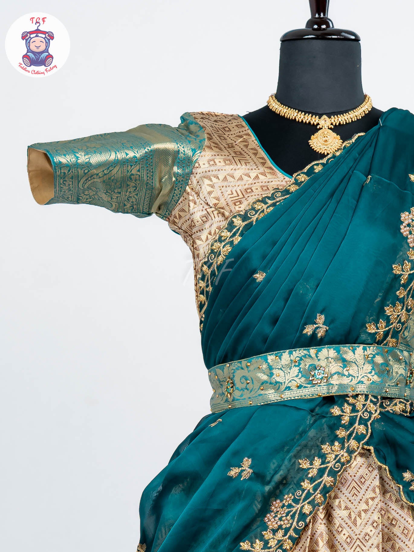 Copper & Royal Blue -  Adult Readymade Half Saree