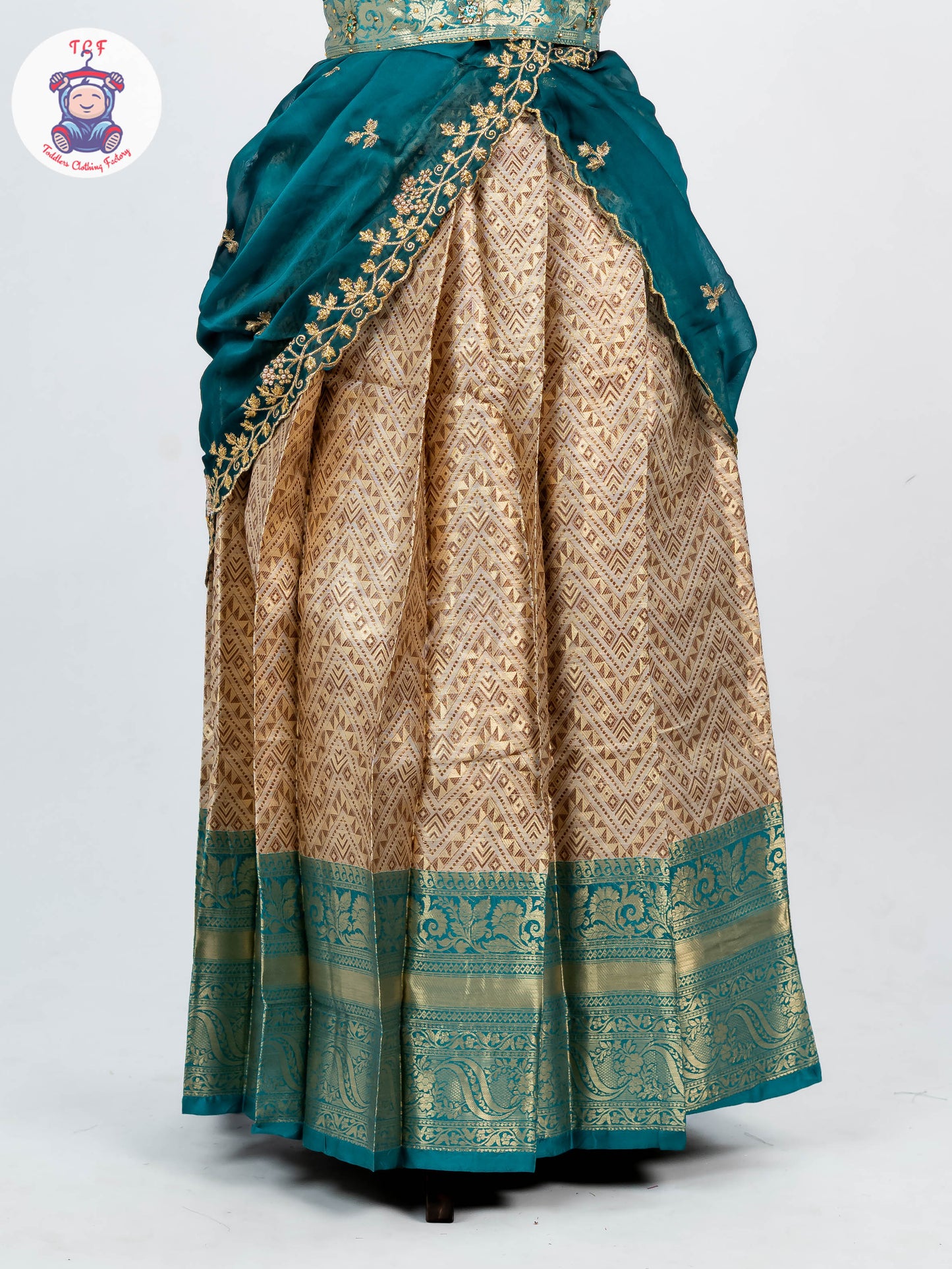Copper & Royal Blue -  Adult Readymade Half Saree