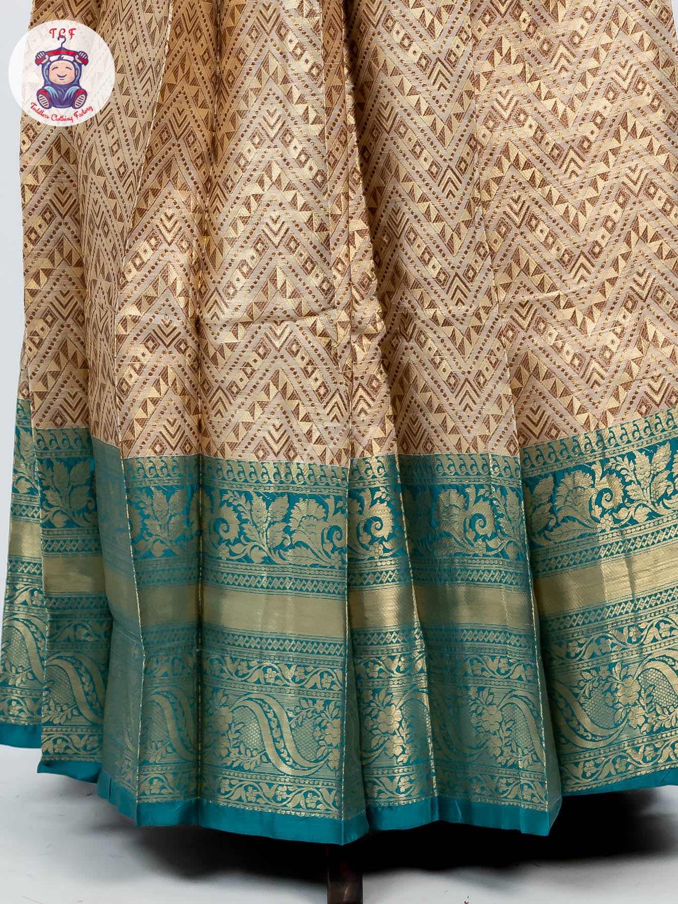 Copper & Royal Blue -  Adult Readymade Half Saree