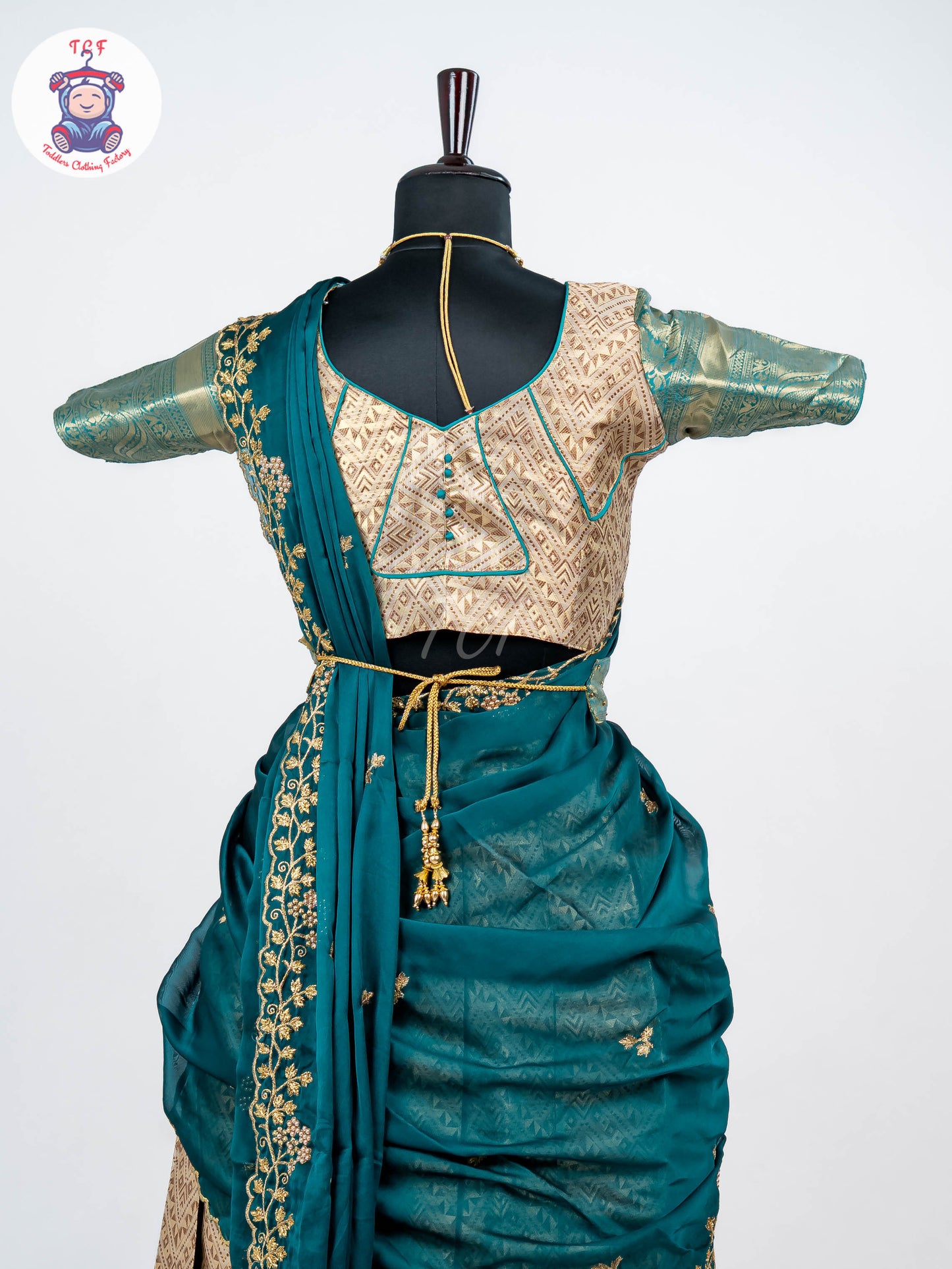 Copper & Royal Blue -  Adult Readymade Half Saree