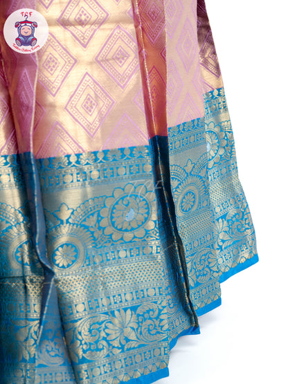 Sky Blue & Gold -  Adult Readymade Half Saree