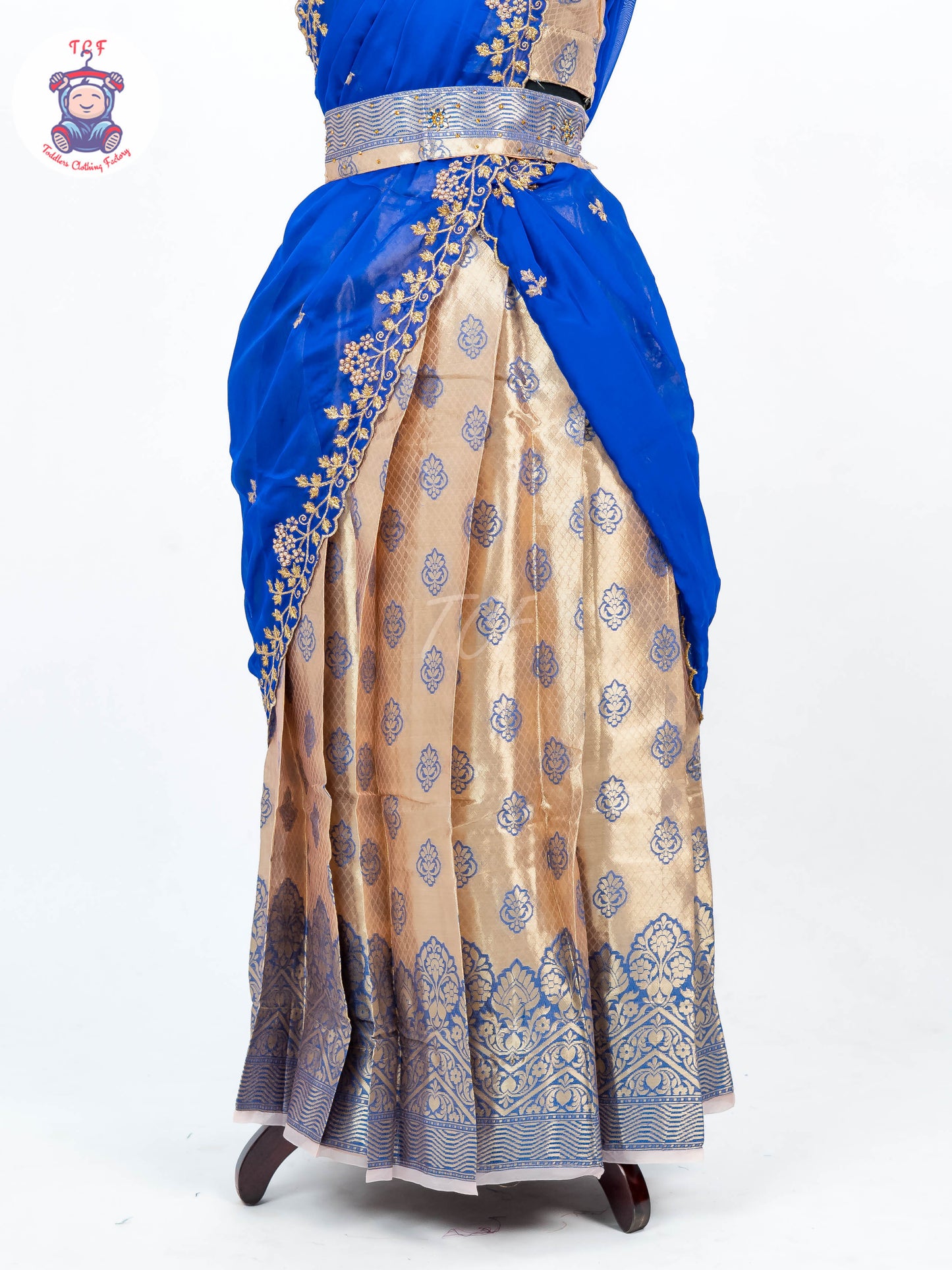 Royal Blue & Gold -  Adult Readymade Half Saree