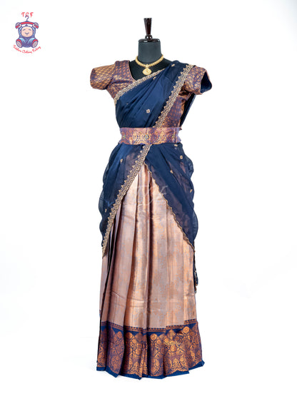 Navy Blue & Gold -  Adult Readymade Half Saree