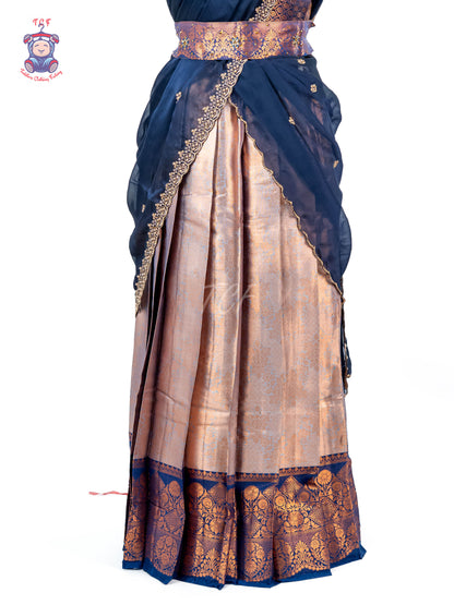 Navy Blue & Gold -  Adult Readymade Half Saree