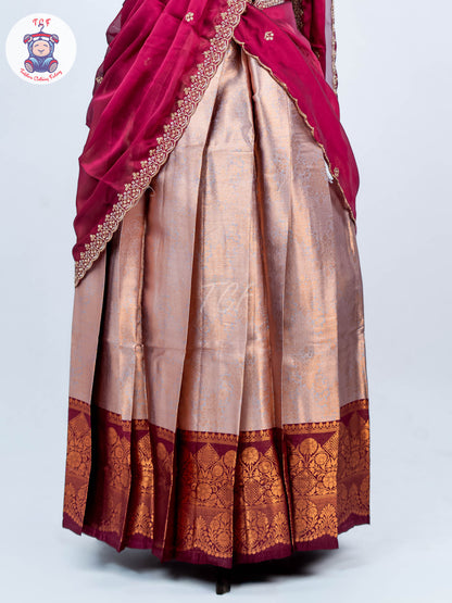 Majentha & Gold -  Adult Readymade Half Saree