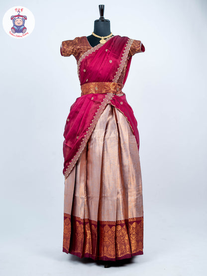 Majentha & Gold -  Adult Readymade Half Saree