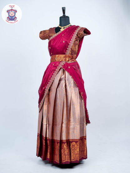 Majentha & Gold -  Adult Readymade Half Saree