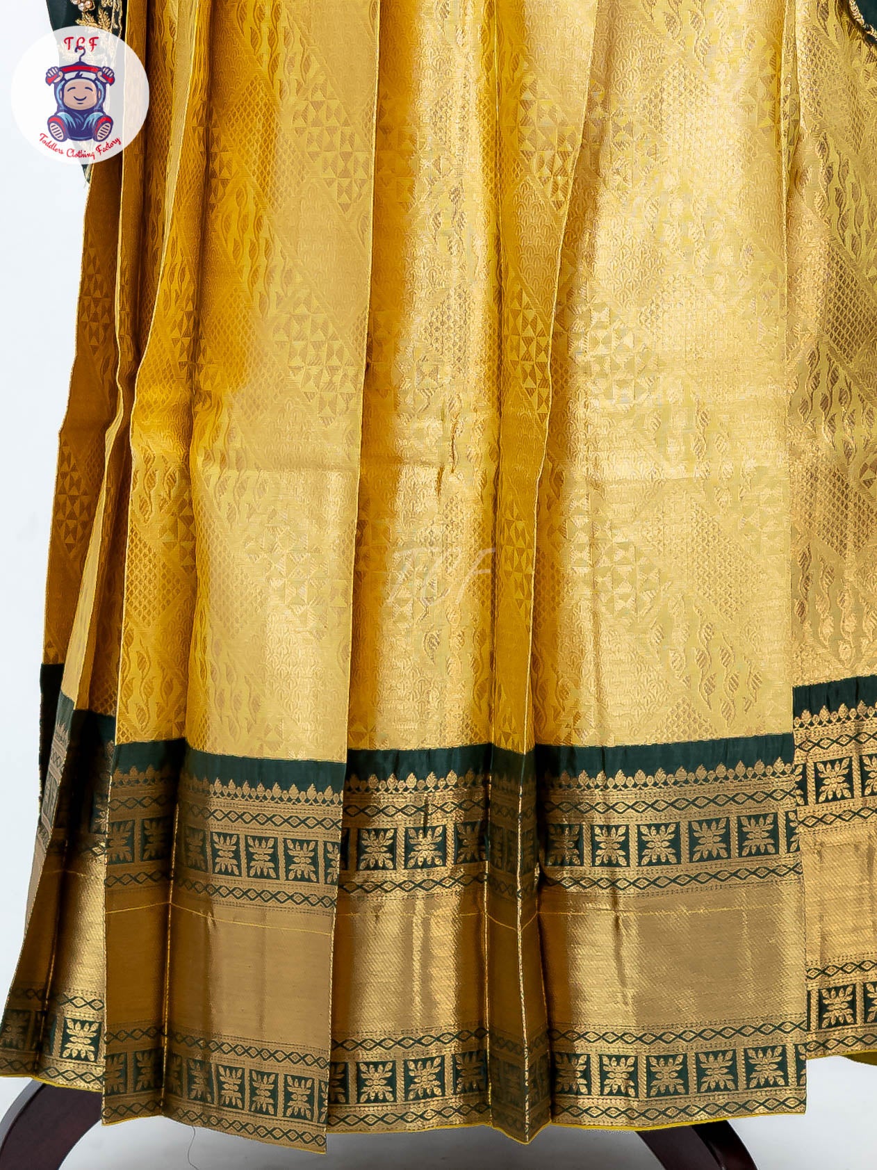 Green & Gold -  Adult Readymade Half Saree