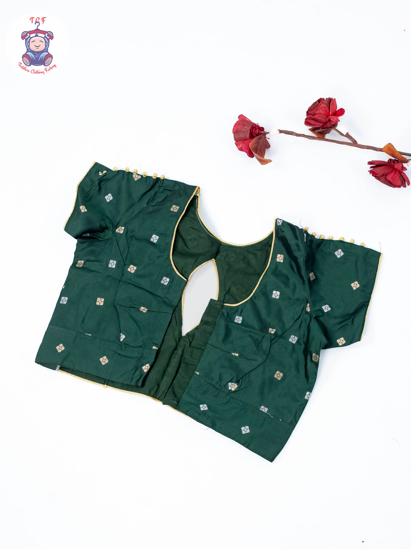 Green & Gold -  Adult Readymade Half Saree