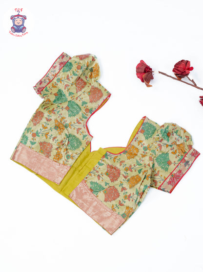 Pista Green & Rani Pink - Readymade Half Saree