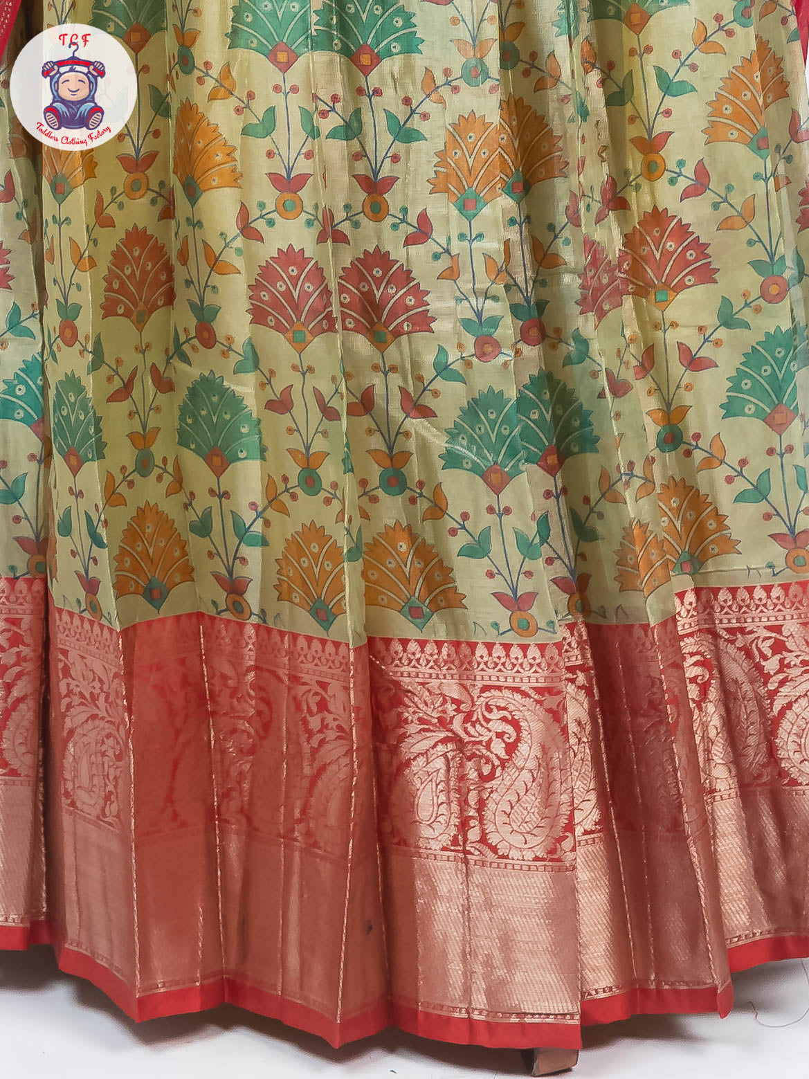 Pista Green & Rani Pink - Readymade Half Saree