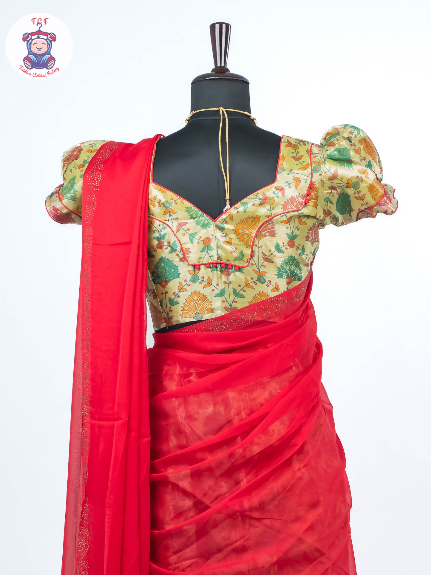 Pista Green & Rani Pink - Readymade Half Saree