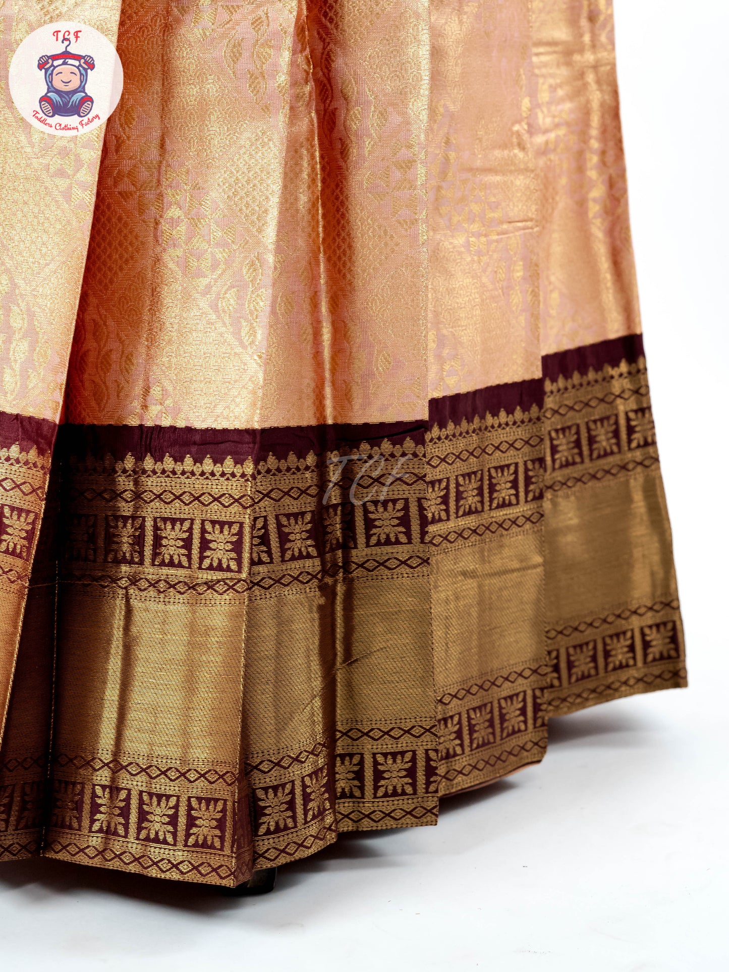 Maroon & Gold -  Adult Readymade Half Saree