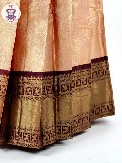 Maroon & Gold -  Adult Readymade Half Saree