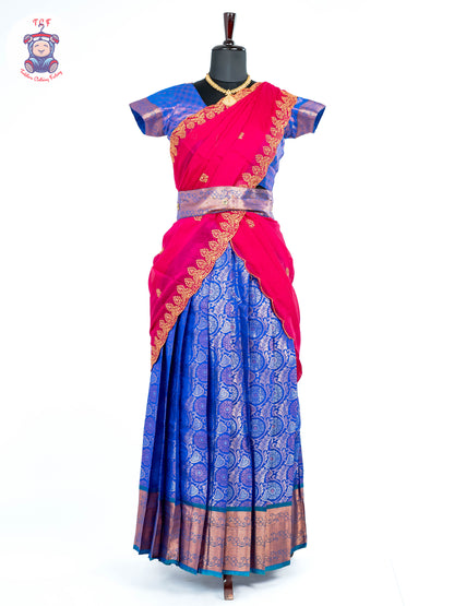 Blue & Pink -  Adult Readymade Half Saree