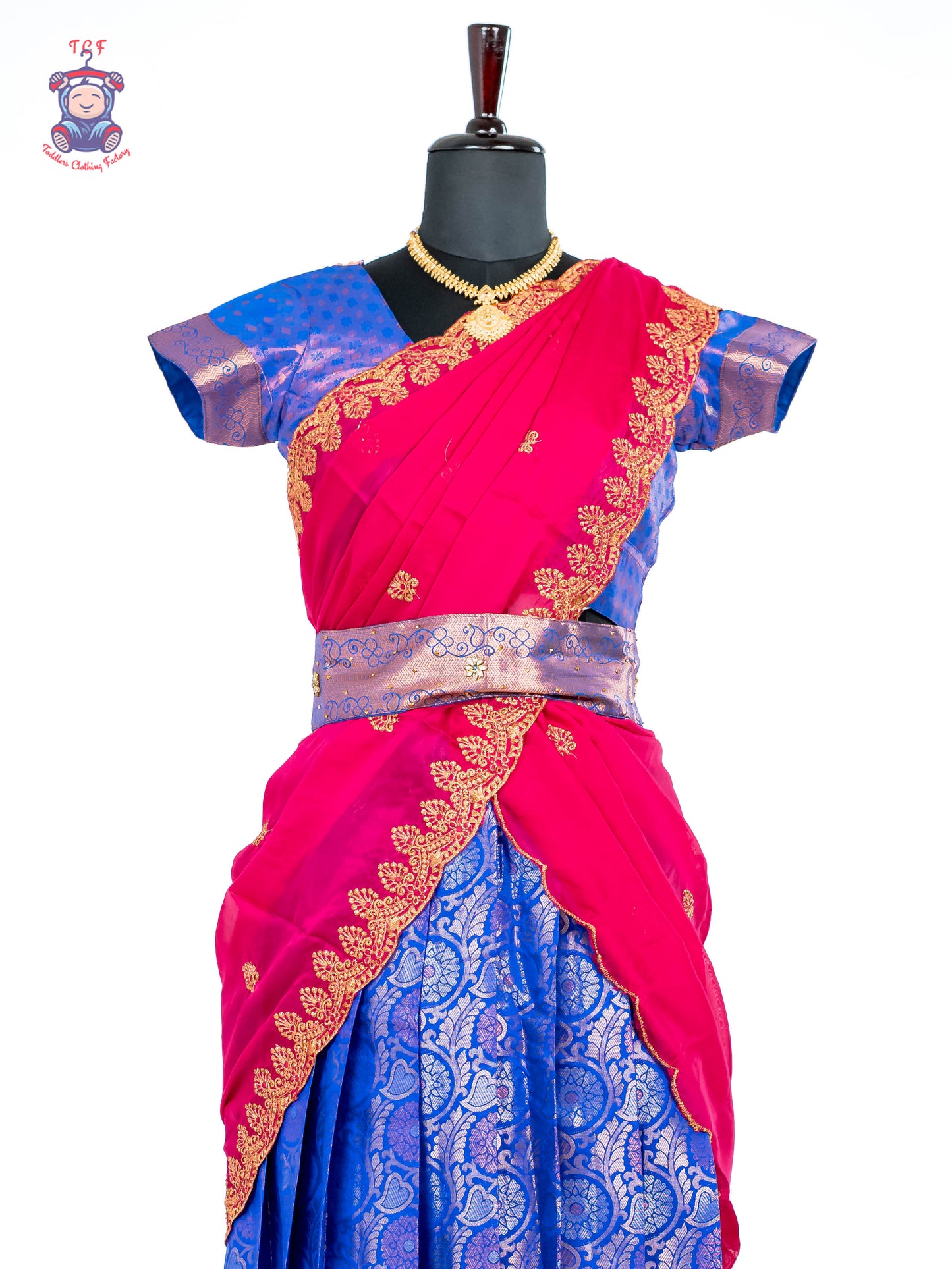 Blue & Pink -  Adult Readymade Half Saree