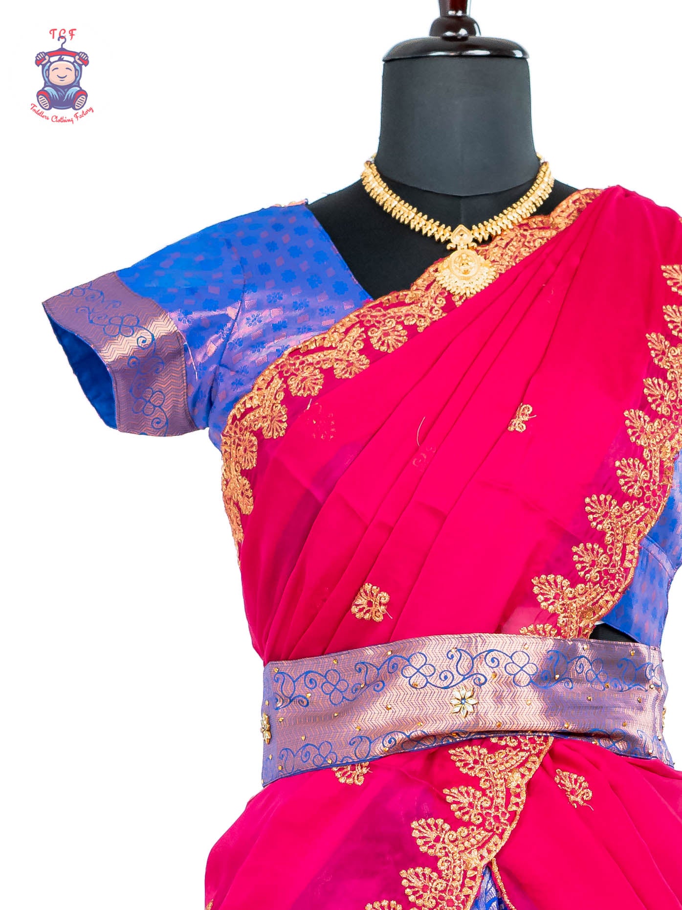 Blue & Pink -  Adult Readymade Half Saree