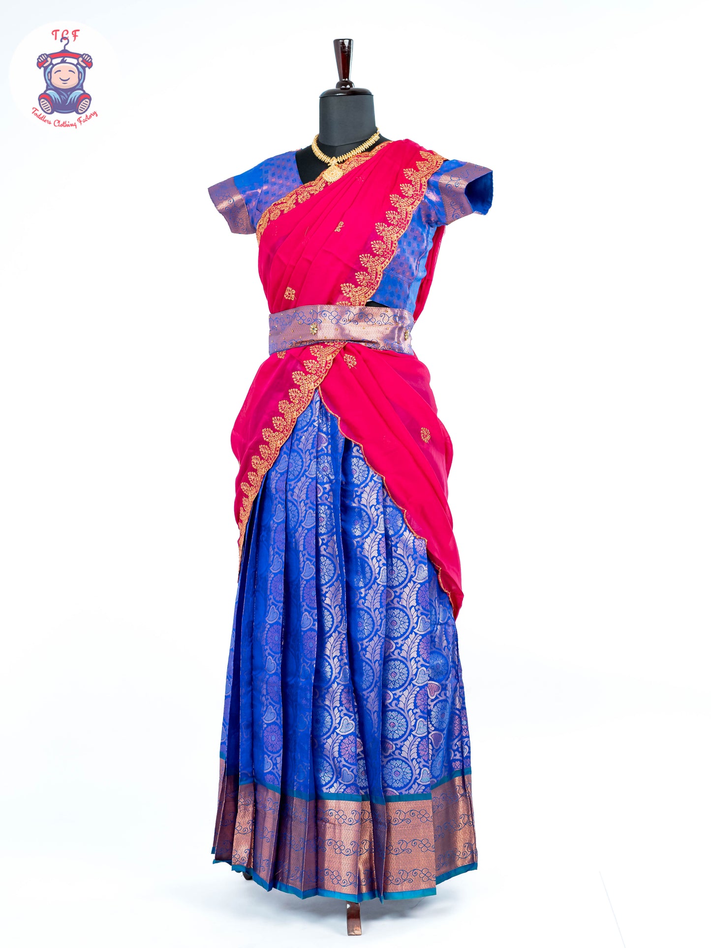 Blue & Pink -  Adult Readymade Half Saree
